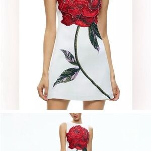 Alice + Olivia Red Sheath Halter Mini Dress